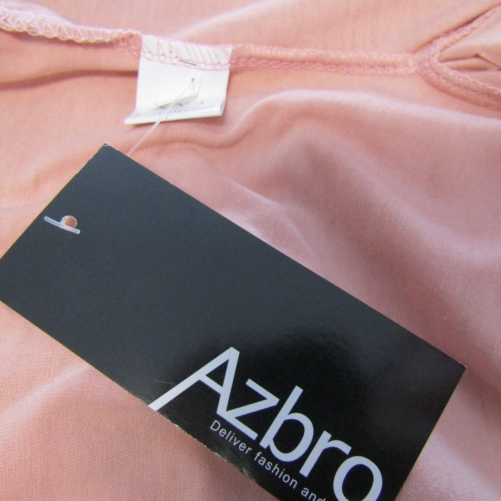 NWT Azbro Dusty Pink High Low Fringe Top Size M - Picture 4 of 4
